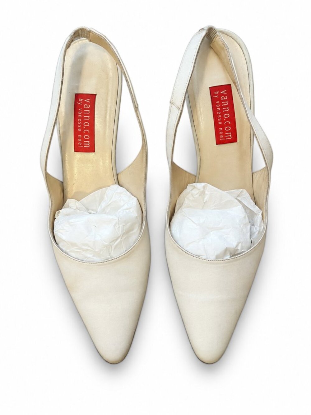 Vanessa Noel Ivory Cream Slngback Kitten Heel